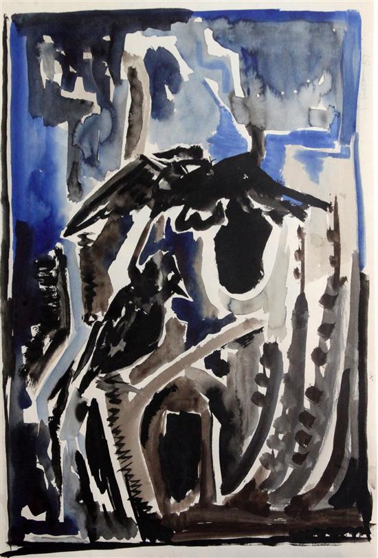 Attributed to Patrick Heron (1920-1999) Untitled 12.5 x 17.5in.